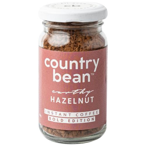 Country Bean Earthy Hazelnut Bold Instant Coffee - Arabica & Robusta Blend, 50 g Bottle-1.webp